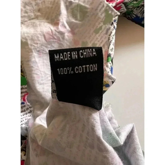 Thrill graffiti colorful raw hem button down long sleeve shirt dress small  NWT - Picture 9 of 13